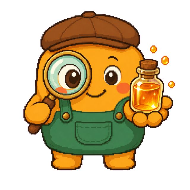 インクの贈りものを抱えたマスコット